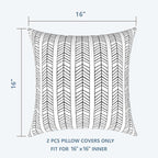 LVTXIII Outdoor Throw Pillow Covers 16 x 16 Inch, Covers ONLY Modern Cute Pattern Decorative Square Toss Pillow Case Pack of 2 for Home Patio Garden Sofa Bed Furniture, Herringbone White