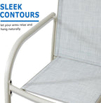 Outdoor Dining Chairs Set of 4, Stackable Patio Chairs with Textilene Fabric, Lightweight Garden Chairs for Poolside, Backyard, Camping, Beige