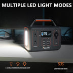 ALLWEI Portable Power Station 300W, Solar Generator 280Wh with 2 AC Outlet, Solar Power Generator Lithium Battery for Outdoor CPAP Camping Power Outage Home Backup