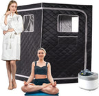 Smartmak Full Size Steam Sauna, One or Two Person Whole Body Large Space Home Spa, 4L Steamer Included- BlackGrey