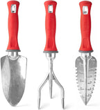 Garden Weasel 3-Piece Hand Tool Combo Set | Trowel, Transplanter and Cultivator | Heavy Duty Lawn and Garden Set, Digging, Planting, and Weeding | 91370-Q
