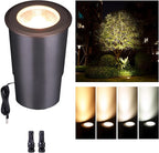 Low Voltage Well Lights - 5 Colors Temp IP67 Outdoor In-Ground Lights, 2700K/3000K/3500K/4000K/5000K 12V LED Landscape Lighting, ORB Aluminum for Pathway Wall Tree 9W 700LM