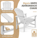 Stackable Adirondack Chairs Set of 4, Space Saving HDPE All-Weather Fire Pit Chair with Cover for Outdoor Lawn Porch Deck