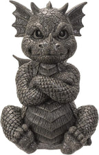 Pacific Giftware Garden Dragon Angry Outdoor Statue, 10.25-inch Height, Outdoor Decoration