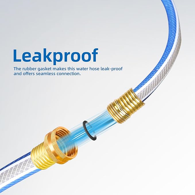 Short Leader Blue Garden Hose 3/4 in. x 5 ft.-Kink Free, Leakproof, Flexible -Heavy Duty Durable Lightweight Water Pipe for Commercial Use, Lawn Care & Equipment Connection - Male to Female Fittings