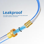 Solution4Patio Blue Garden Hose 3/4 in. x 25 ft. -Heavy Duty Durable Flexible Lightweight Water Pipe -Brass Aluminum Ends for Household & Commercial Use -Kink Free, No Leaking, Male/Female Fittings
