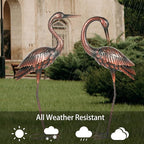 Kircust Crane Garden Sculptures & Statues Heron Decoy Large Size Metal Birds Yard Art Standing Vintage Brass Heron Lawn Ornament Outdoor Decorations 37 Inches Set of 2