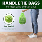 1.6 Gallon Compostable Trash Bags Handle, Heavy Duty Thick 0.6 Mil, 6.06 Liter, 50 Bags, Small Kitchen Food Scrap Waste Bag, ASTM D6400, US BPI and OK Compost Home Certified