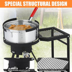 Outvita 30Qt Turkey Deep Fryer & 10QT Fish Fryer Kit w/Baskets, Aluminum Fish & Seafood Boiler Steamer with 55,000 BTU Propane Gas Burner & Additional Prep Table, Ideal for Outdoor Fry