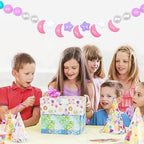 GOGOSO Ball Pit Balls Stars Moon Shapes Plastic Pitballs for Toddler Play Tent Baby Photo Props Kids Pool Water Toys Kiddie Pool Party Decor,Pink+Green+Purple+Pearl White,100PCS