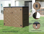 Large Horizontal Storage Sheds,38 cu.ft Resin Garden Shed Weather Resistance,Outdoor Storage Box Lockable for Patio,Backyard,Garden,Home(Brown)