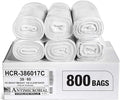 Aluf Plastics High Density Trash Bags, 60 Gallon, 800 Count, 17 Micron (eq), 38" x 60", Clear, for Bathroom, Office, Industrial, Commercial, Janitorial, Municipal, Recycling