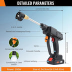Goldmeet Cordless Portable Car Pressure Washer with Foam Cannon, 6-in-1 Nozzle, Battery Powered Cleaner for Car, Fence, Garden