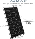 Flexible Solar Panel kit 100W 12V, monocrystalline Solar Panel10A Charge Controller,Extension Cable,Y-Type Connector for Off Grid RV, Boat,Cabin,Home Uneven Surfaces (100W Solar KIT White)