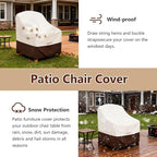 Adirondack Chair Cover 4 Pack,Waterproof Heavy Duty Patio Furniture Covers,Patio Adirondack Chair Covers for Outdoor Chairs(32 W x 35 D x 36 H inches) Beige & Brown