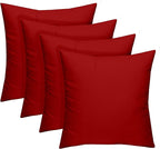 RSH DECOR: Square Throw Pillows Set of 4 | 17” x 17” | All-Weather Spun Fabric | Water and Fade-Resistant | Outdoor Accent Pillows for Patio Furniture | Red