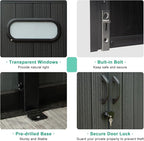 Domi 6x6FT Resin Outdoor Storage Shed with Lockable Door, Waterproof Outside Sheds with Windows & Vents, Heavy-Duty Plastic Tool Storage Shed for Patio Furniture, Lawn Mower, Bike