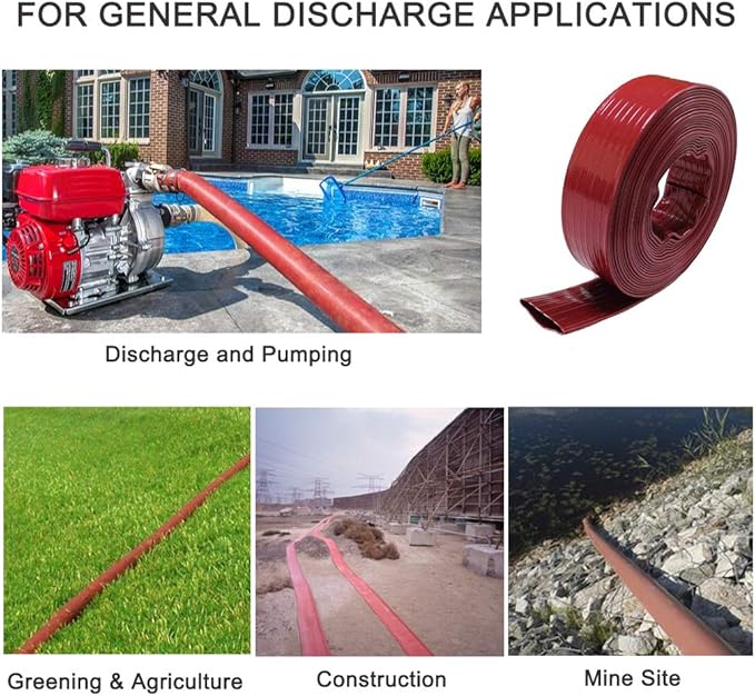 Eastrans 2 IN x 50 FT Pool Backwash Hose, Extra Heavy Duty Discharge Hose,10 Bar Working Pressure, 30 Bar Burst Pressure,Wall Thickness 1.8mm, High pressure resistance,Ultra Strong Wear Resistance