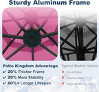 11FT Cantilever Umbrella with Base Large Curvy Outdoor Aluminum Offset Umbrella w/ 360° Rotation, UV Resistant Canopy for Patio, Garden, Backyard, Rose Pink