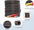 Pressure Washer Hose 75FT, 4200PSI High Tensile Wire Braid Kink Resistant Power Washer Extension Hose, 1/4" Flexible Replacement Hose with M22-14mm Brass Swivel Thread and 3/8 Quick Connect