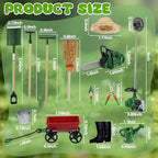 1:12 Miniature Gardening Tools Fairy Garden Farming Tools Mini Shovels Electric Saw Rake Pitchfork Model Mini Spring Garden Set for Mini House Decoration Accessories