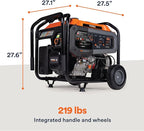 Generac 12,500 Starting Watt Tri-Fuel Portable Generator - Electric Start - Gas, Propane or Natural Gas - Home Backup, Jobsite, or RV - Quiet Operation - Long Runtime - 49-State Compliant