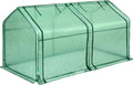 Quictent Portable Mini Cloche Greenhouse w/ Elevated Bottom, Roll-up Zippered Window Waterproof UV-Resistant Hot House for Indoor Outdoor Gaden, Plus 50 T-Shaped Plant Tag, 71" x 36" x 36" (Green)