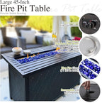Sophia & William 4 Piece Patio Furniture Set with Fire Pit, Outdoor Conversation Sets 5 Seats Clearance with 45" Gas Fire Pit Table x 1, 3-seat Sofa x 1, Cushioned Chair x 2 for Porch Lawn, Beige