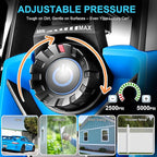 Pressure Washer 5000 PSI Adjustable Pressure, Power Wahser Powered with 33ft Pressure Hose, 4 Nozzles and 500ml Foam Cannon, Cleaner Machine for Home, Car, Blue