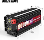 LVYUAN 5000 Watt Power Inverter 12V to 110V 120V for Vehicle, Solar Inverter System, Heavy Duty, RV, Truck, Off Grid,Camping with 4 AC Outlets, LCD Display, Wireless Remote Control, Car Power Inverter