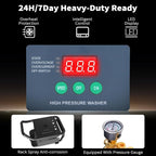 2025 Upgraded 100bar 2.3GPM Commercial Electric Pressure Washer–PM Inverter 3HP Motor,Horizontal Triplex Pump,Power Washer with 65dB Quiet,with 7 Nozzles (0°/15°/25°/40°/Soap/Turbo) for Cars/Driveway