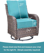 Luxury 24x24x6 Inch Outdoor Chair Cushions Set of 4 - Heavy Duty Water-Resistant Comfortable Cushion for Patio Furniture Set Dining Rocking Chairs Loveseat L-Shape Sofa - Turquoise