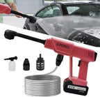 Cordless Pressure Washer,Portable 21V Battery Power Washer for Ladies Women,Electric Pressure Washer Handheld with 6-in-1 Nozzle and Foam Pot,Car Cleaner Gun for Outdoor Floor Garden Wall,Pink