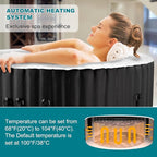 71" X 71" X 25" Hottub, 2-4 Person Inflatable Hot Tub, Portable Blow Up Hot Tub Round Portable Outdoor Spa with 120 Bubble Jets and Heater Pump, Filter