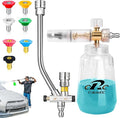 Foam Cannon for Pressure Washer with Dual Purpose Switch Spray Gun, 3000 PSI Pressure Washer Accessories, Foam Cannon Dual Connector with 7 Nozzles, 1/4" Quick Connector for Car Wash Sprayer