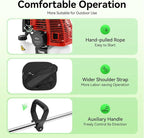 2 Stroke 43cc Gasoline Weed Trimmer Brush Cutter Lawn Edger Grass Weed Eater, Gas Weed Trimmer Gas Weedeaters Grass Trimmer Cordless Gasoline Power w/ 2 Blade Heads