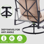 Soohow Patio Furniture Set, 4 Piece Outdoor Patio Furniture Set, 2 x Outdoor Swivel Chair, 1 x 3-Seats Sofa and 1 x Coffee Table, Metal Conversation Set for Porch, Balcony, and Backyard