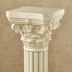 Touch of Class Corinthian Column Pedestal - Ivory Wash - Roman Style - Indoor/Outdoor Display - Small Size - 24 H, Top is 12 Inches Square, Weighs 11 lbs