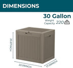 31 Gallon Outdoor Storage Box – Resin Deck Box with Lockable Lid, Waterproof Patio Furniture Storage for Tools, Garden & Yard Organization