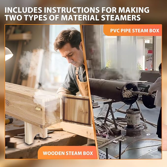 Wood Bending Steam Generator –1350W Electric Wood Steamer Kit with 9-Stage Power, 10m Remote, Triple Safety – Steam Box for Wood Projects & Curved Designs -Steam Box Plan/Accessories