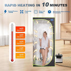 Portable Sauna Box, Portable Steam Sauna for Home with 2.6L 1000W Steamer, 15 Levels, Folding Chair, Extra Large Size (31.5 x 31.5 x 68.9 inch)