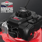 PowerSmart 21-Inch Gas Push Lawn Mower with 125cc Briggs and Stratton Engine, 2-in-1 Mulching Lawn Mower with Side-Discharge, 6-Positions Adjustable Cutting Height (B8721C)