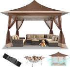 COBIZI 12x12 Pop Up Gazebo On Clearance Canopy Tent Easy Up Outdoor Gazebo Waterproof Upgrade with Mosquito Nettings and Carry Bag for Patio Garden Lawn