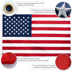American Flag 3x5 FT with Pole Kit, 6FT Tangle Free Black Flagpole, Heavy Duty Spun Polyester US Flag with Embroidered Stars, Sewn Stripes, Brass Grommets, and Mounting Bracket for Outside House