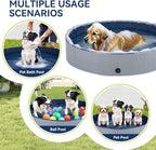 Foldable Dog Pet Bath Pool,Portable Hard Plastic Swimming Pool,Pet Bathing Tub for Small Medium Large Dogs Cats,39 x 12 Inches Grayish Blue