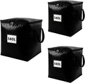 3 Pack 140L Storage Bags for Clothes, Moving Bags Heavy Duty Extra Large with Reinforced Handle, Storage Containers for Organizing Bedding, Blanket, Sheets, Pillows, Toys, Christmas Decorations