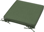 Magpie Fabrics Square Corner Seat Cushion, 18" x 18" x 2.5", 2 Pack, Indoor/Outdoor Waterproof Weather Resistant Universal Chair Pads for Patio Garden Dining - Green
