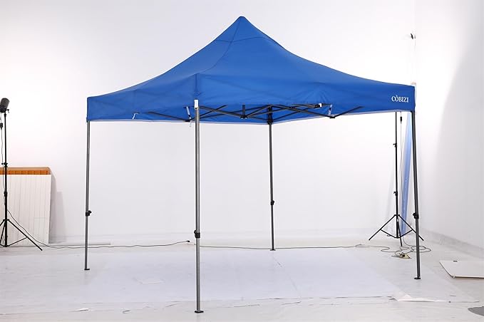 COBIZI 10x10 Pop Up Canopy Without Sidewall,Heavy Duty Canopy UPF 50+ All Season Wind Waterproof Commercial Outdoor Wedding Party Tents for Parties Canopy Gazebo with Carry Bag(10 x 10 ft White)