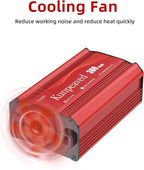 Power Inverter, Kunpeaved 300W Car Inverter DC 12V to 110V Charger Converter with Dual USB Ports and 2 AC Outlets for Air Compressor Laptops(Red)