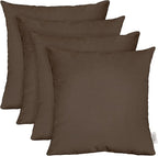 RSH DECOR: Sunbrella Square Throw Pillows Set of 4 | 24" x 24" | Water and Fade-Resistant Performance Fabric | Outdoor Pillow Covers with Down-Alternative Inserts | Made in USA (Canvas Java Brown)